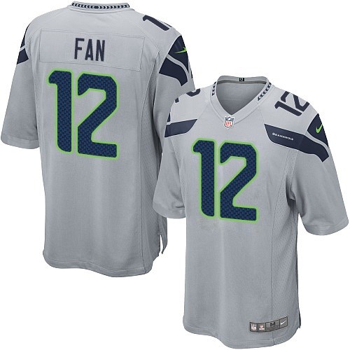 Men's Game 12th Fan Nike Jersey Grey Alternate - NFL Seattle Seahawks